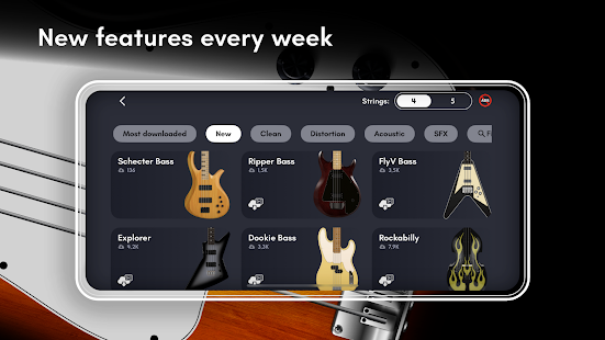 Real Bass electric bass guitar Screenshot